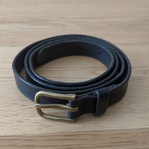 J. Crew genuine leather black belt gold hardware